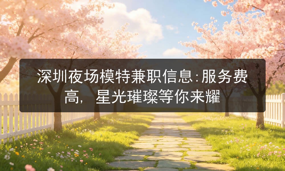 深圳夜场模特兼职信息:服务费高, 星光璀璨等你来耀图片